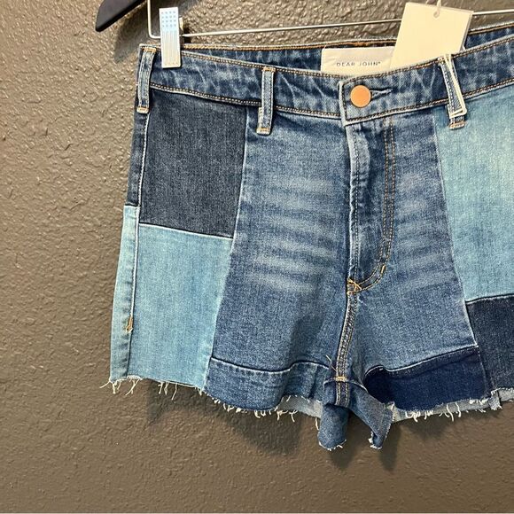 DEAR JOHN Iggy Super High Rise Ocean Drive Shorts patchwork - Picture 4 of 12